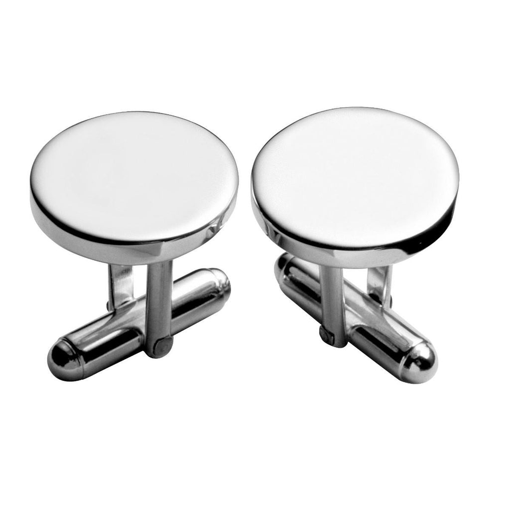 925 Sterling Silver Post Cufflinks - Round