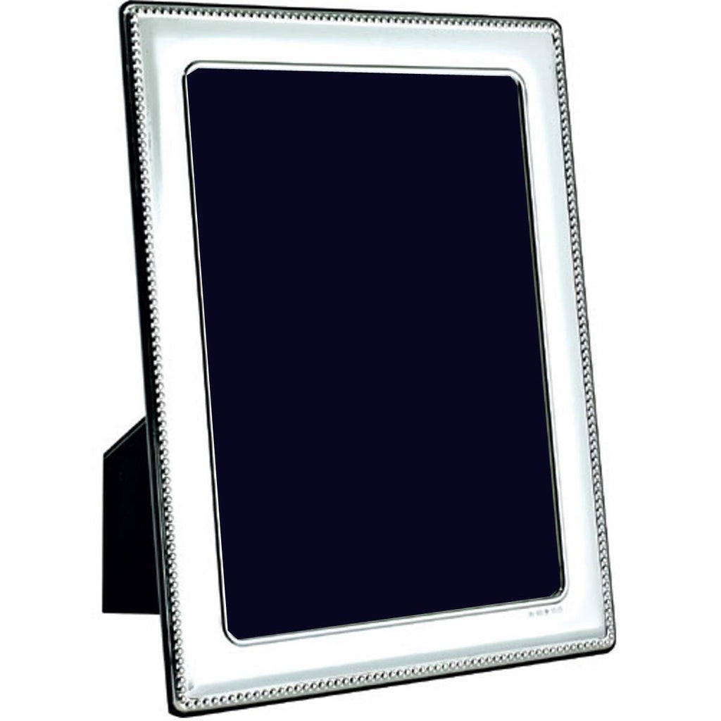 Hallmarked Sterling Silver Photo Frame - Classic Bead