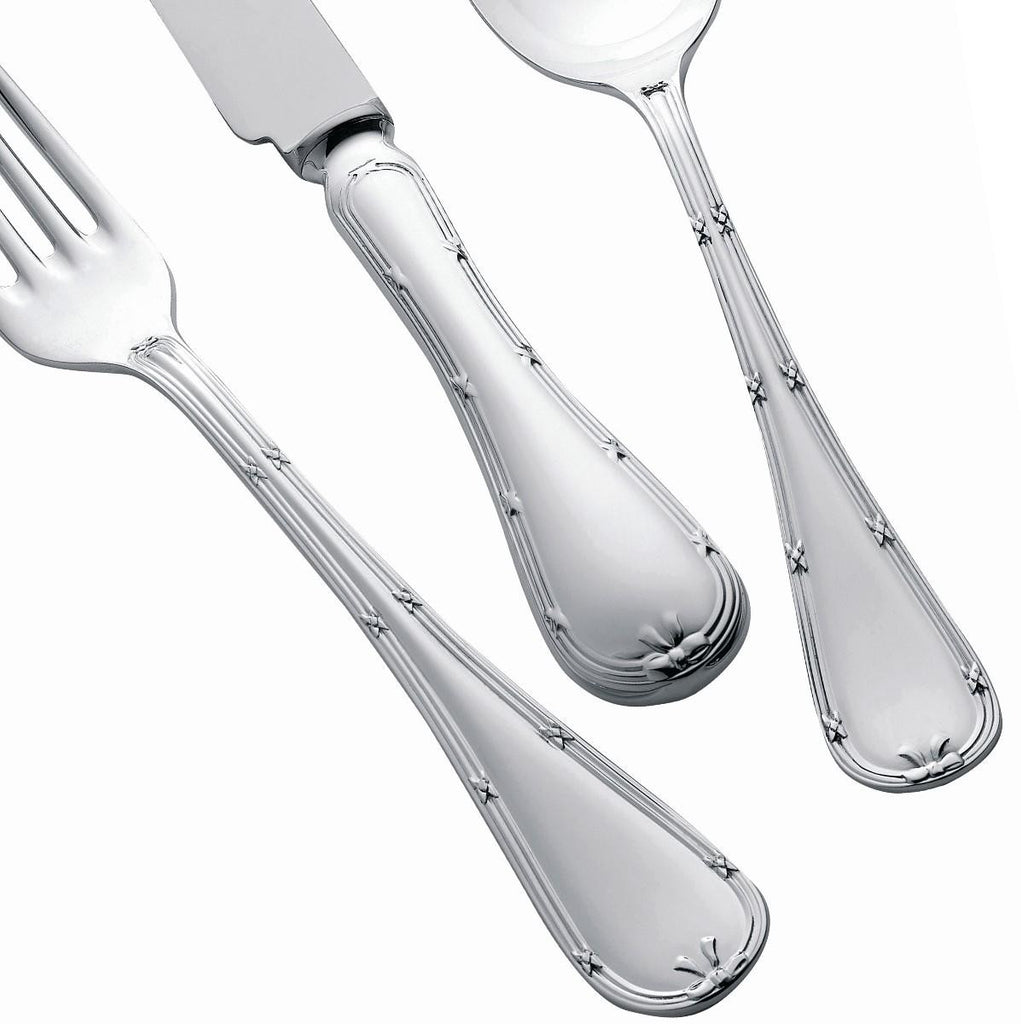 Silver Plated Cutlery Set Reed & Ribbon Design