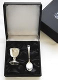 Sterling Silver Egg Cup & Spoon in Presentation Box