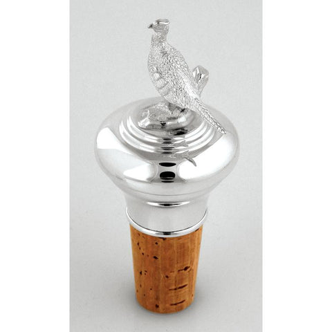 925 Sterling Silver bottle stopper - Pheasant design