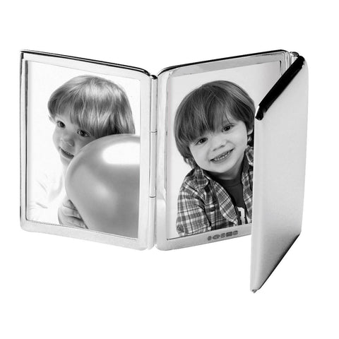 Modern Sterling Silver Photo Frame - Tri Folding